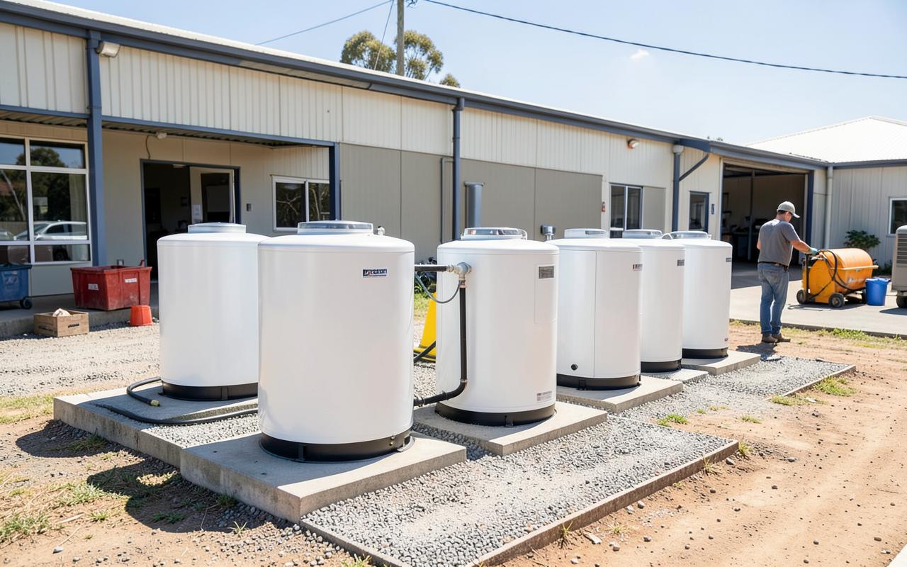 Heat pump hot water systems installed across regional Victorian commercial sites